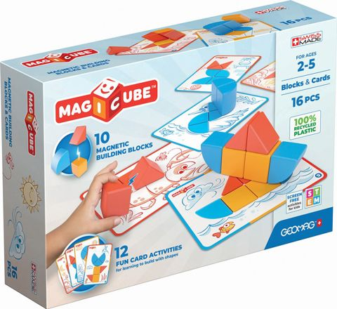 Geomag Magicube Blocks And Cards 16 (PF.331.302.00)  / Τουβλάκια-Μαγνητικά   