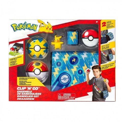 Pokemon Clip 'N' Go Bandolier Σετ με 2 Poke Balls και 1 Φιγούρα Μάχης 5εκ. Pikachu Wave 4 (JW000028-W4/PKW3156)  / Αγόρι   